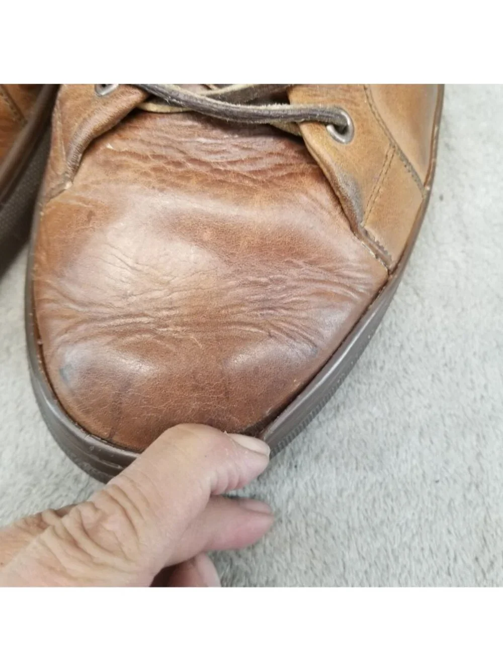 Thursday Shoes Mens Size 13 Brown Leather Lace Up Sneakers *Read*
